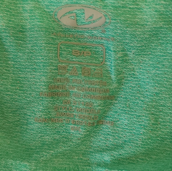 ATHLETIC WORKS, cut out back t-shirt, green, nwt S - Picture 7 of 8